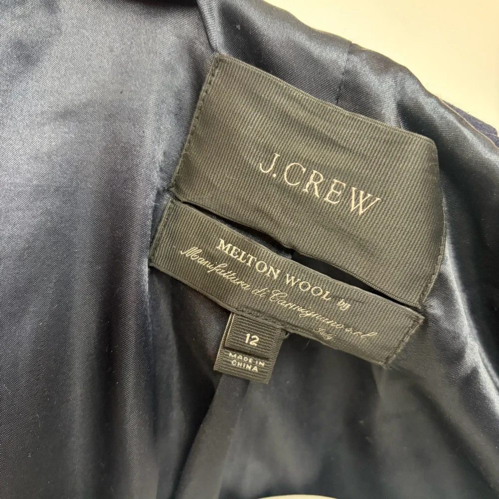 J. Crew Melton Wool Toggle Button Coat Navy - Picture 8 of 8